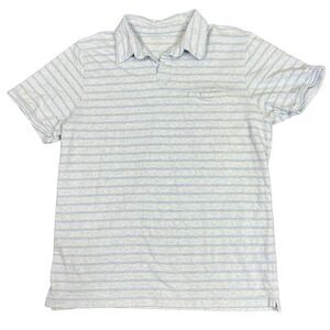 Banana Republic Mens Polo T Shirt Top Striped Short Sleeve Collared Blue XL